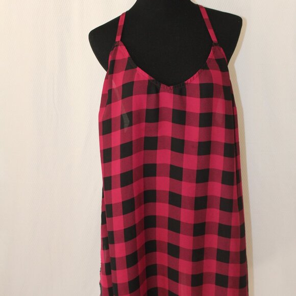 FALL SALE! Torrid Tank Top Cami Plaid Georgette Side Slit Cami 4, 4X, 26, EUC - Picture 2 of 8